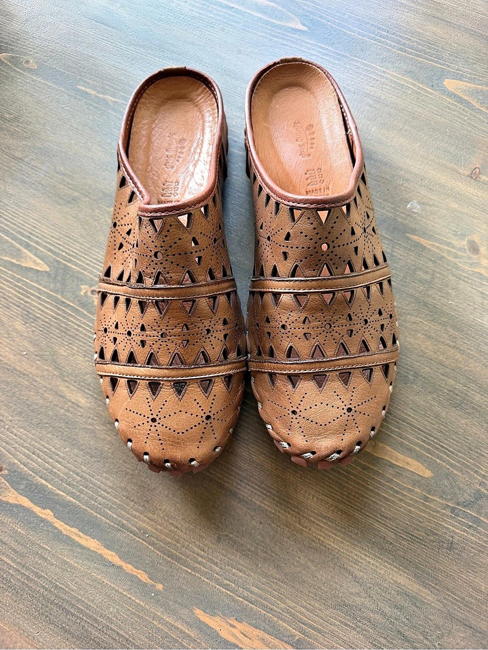 Spring Step Fusalide Women's Brown Leather Mules US 10